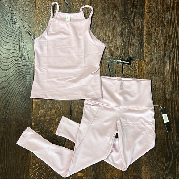 Catherine Malandrino 2 Piece Activewear Fitness Set NWT Size XL in Pink - Picture 2 of 6